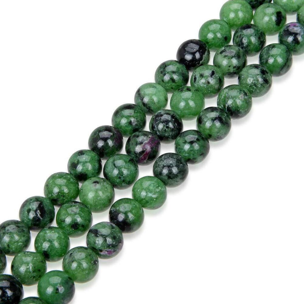 6090 2 Strands Adabele Natural Ruby Zoisite Green Anyolite Healing Gemstone